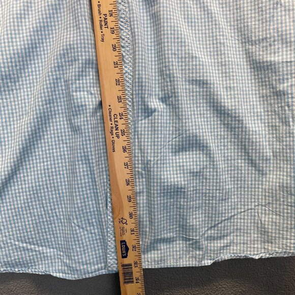 PD&C Shirt Mens Size 3X Classic Fit White Blue Print Short Sleeve,Pockets - Picture 5 of 12